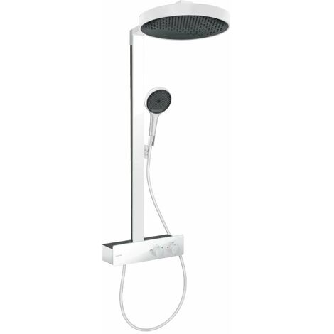 Hansgrohe – Set de douche thermostatique avec douche de tête 360 mm – 3 jets PowderRain, IntenseRain, MonoRain – Blanc mat – 26853700