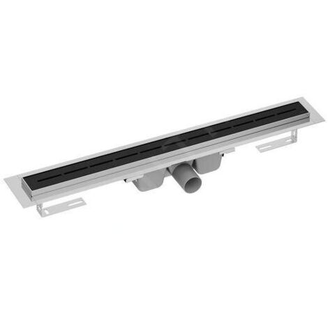 Ravak Runway - Caniveau de douche 750 mm, dans l'espace, noir mat X01750 (1/3)