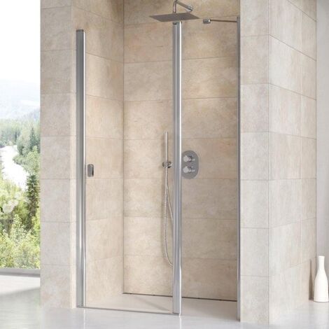 Ravak Chrome - Porte de douche en deux parties CSD2-120, 1175-1205 cm, aluminium brillant/verre transparent 0QVGCC00Z1 (1/5)
