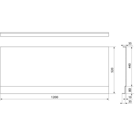 Polysan Couvert - Panneau frontal 120, 1200 x 520 mm, blanc 72853