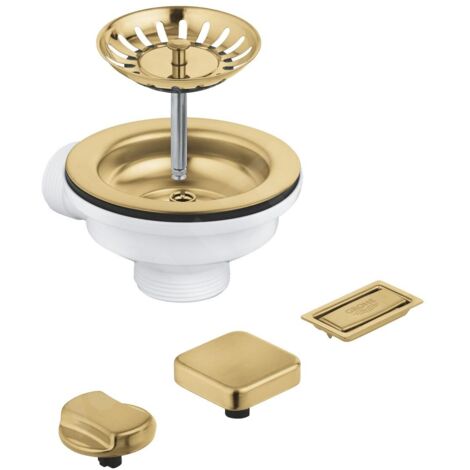 Garniture de vidage évier – Kit avec système de trop-plein – Surface GROHE PVD – Compatible éviers AP0/AT0 – 40996GN0