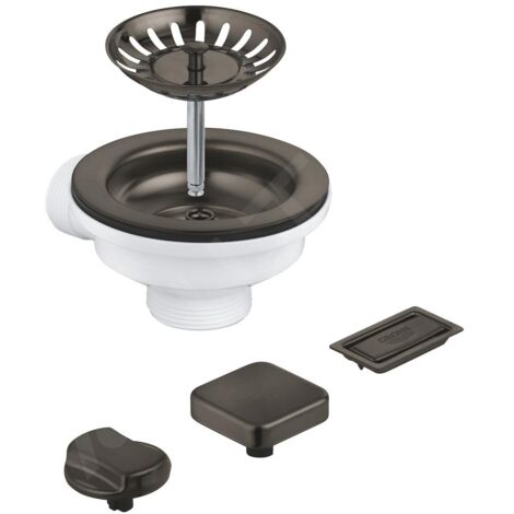 Jeu de vidange pour évier 40996 avec excentrique en graphite dur brossé