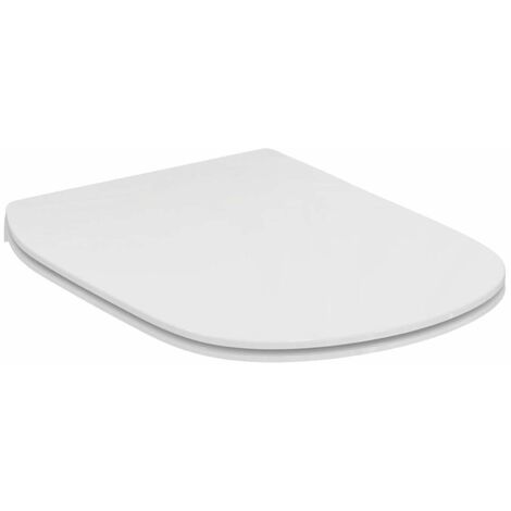 Ideal Standard – Abattant WC blanc en duroplast ultra-plat – Fixation standard – Dimensions 365 x 450 x 25 mm – T552101 (1/5)
