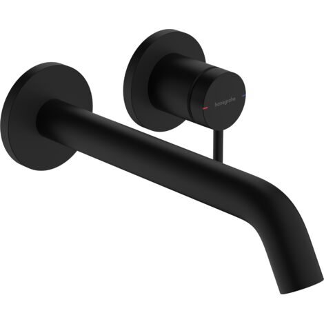 Hansgrohe – Mitigeur de lavabo encastré à levier – Finition noir mat – Longueur bec 225 mm – Débit 4 l/min – Économie d'eau EcoSmart – 73351670