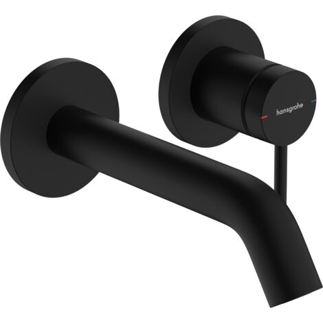 Hansgrohe – Mitigeur de lavabo encastré noir mat – Économie d'eau EcoSmart – Système de vidage inclus – Installation à 2 trous – 73350670