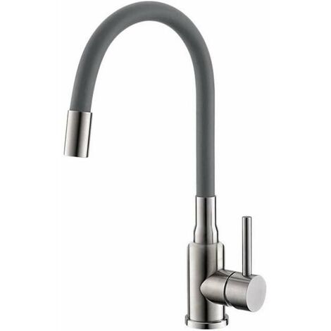 Alveus Mintas - Mitigeur d’évier avec bras flexible, inox brossé / gris 1144430 (1/2)