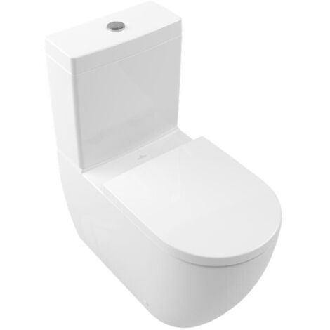 Villeroy & Boch – Cuvette de WC à poser avec traitement CeramicPlus – Évacuation horizontale – Chasse d’eau TwistFlush 3/4,5 l – Dimensions 370 x 725 mm – 4672T0R1