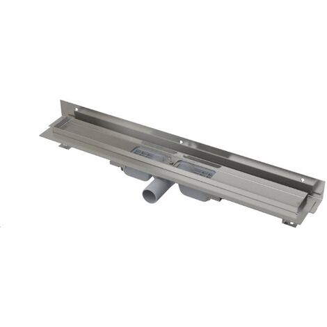 Alca - Caniveau de douche Flexible Low 105 cm, avec collier ajustable au mur, inox APZ104-1050 (1/2)