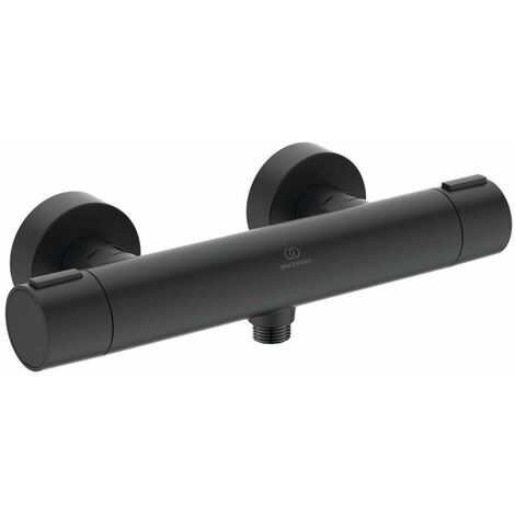 Ideal Standard ALU+ - Mitigeur thermostatique de douche, noir soyeux BD582XG