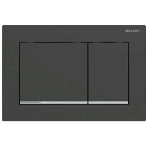 Geberit Omega20 - Plaque de déclenchement, noir mat / chrome brillant 115.080.14.1