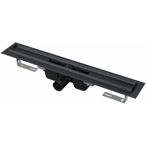 Alca - Caniveau de douche 65 cm, avec rebord pour grille perforée, noir mat APZ1BLACK-650 (1/3)