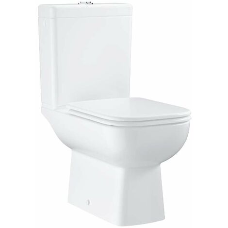 Grohe – WC à poser combi Rimless avec réservoir et abattant Softclose – Sortie arrière – Dimensions 825x557x384mm – 39814000
