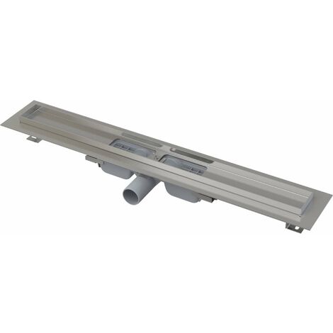 Alca - Caniveau de douche Low 85 cm, avec rebord pour grille perforée, inox APZ101-850 (1/2)