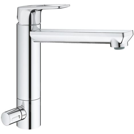 GROHE BauLoop 31713000 Mitigeur de cuisine pour évier de cuisine avec système de verrouillage intégré, bec moyen Chrome (1/5)