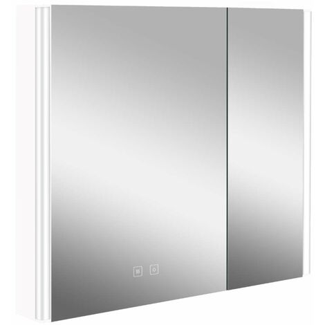 kielle Arkas I - Armoire à miroir avec éclairage LED, chauffage et port USB, 80x70x13 cm, blanc 50111810