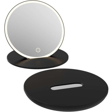kielle Idolio - Miroir cosmétique portable avec éclairage LED, noir 50324034 (1/4)