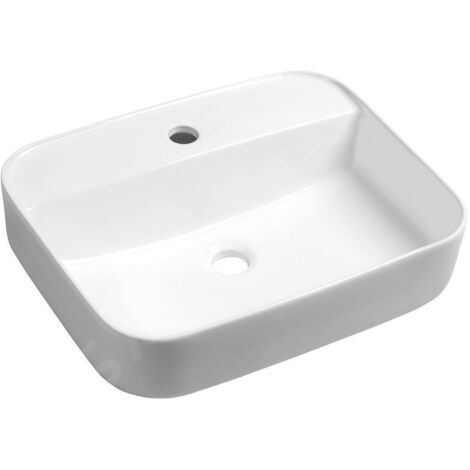 Sapho - Lavabo à poser, 50x40 cm, avec un trou pour robinet, sans trop-plein, blanc AR452 (1/5)