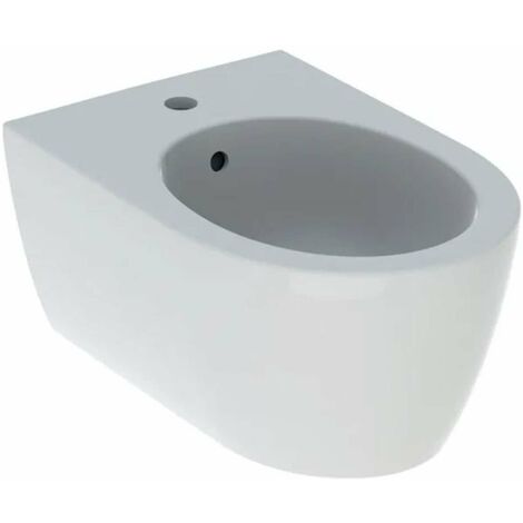 Geberit – Bidet suspendu 530x355 mm – Céramique sanitaire blanche – Trou pour robinetterie – Installation murale avec arrivée d’eau dissimulée