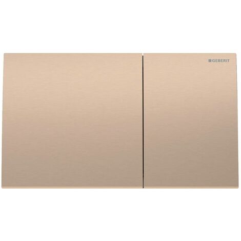 Geberit – Plaque de déclenchement WC inox or rouge brossé – Double chasse d'eau – Dimensions 250x146x23mm – Fixations réglables incluses - Sigma70
