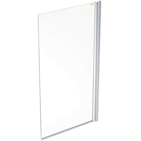 Geberit – Paroi de baignoire 80x150 cm – Aluminium argent – Verre de sécurité transparent – Ouverture battante (1/2)