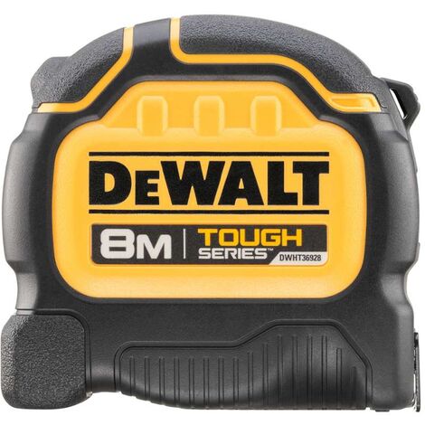 Dewalt – Mètre à ruban 8m – DWHT369280 – Largeur 32mm – Revêtement BladeArmor pour protection accrue – Crochet TRUE-ZERO pour mesures précises
