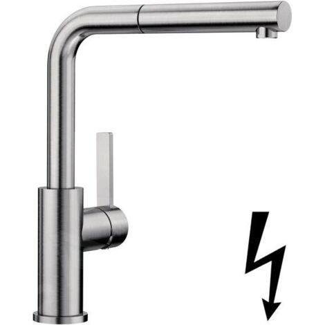 Blanco Lanora S - Mitigeur d’évier avec douchette extractible, inox brossé 525126 (1/5)