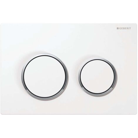 Plaque de commande WC Geberit Kappa 21 115240KJ1 blanc – Finition chrome brillant – Pour 2 bouffées – Fonctionnement avant ou haut (1/5)