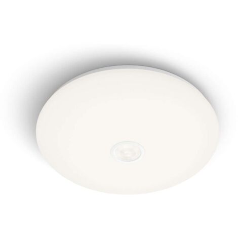 Philips - Plafonnier LED, diamètre 32 cm, 4000 K, 16 W, avec détecteur, blanc 929003195901 (1/4)