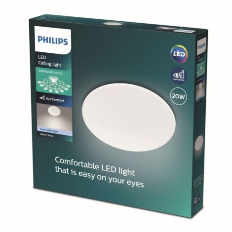 Philips - Plafonnier LED, diamètre 39 cm, 4000 K, 20 W, blanc 915005774211 (1/4)