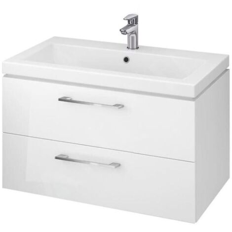 Cersanit – Meuble avec vasque simple 45x79x45 cm – 2 tiroirs – Installation murale – Lavabo céramique – S801149DSM (1/3)