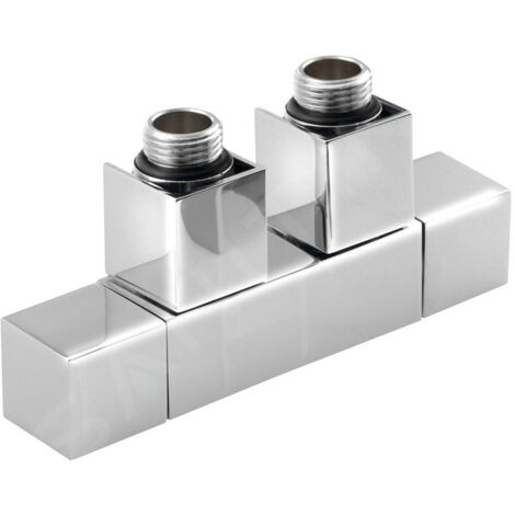 Sapho Cube Twin - Jeu de raccordement vannes, raccordement central, entraxe 50 mm, chrome CP581S (1/3)