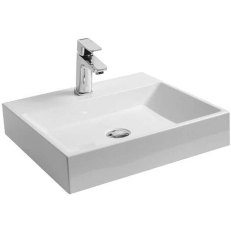 Ravak Natural - Lavabo 50x45 cm, sans trop-plein, avec trou pour robinet, blanc XJO01250000