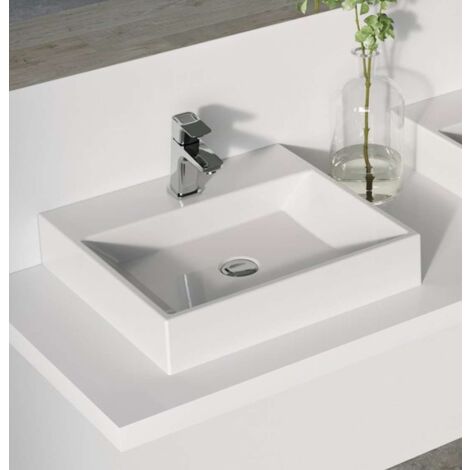 Ravak Natural - Lavabo 50x45 cm, sans trop-plein, avec trou pour robinet, blanc XJO01250000
