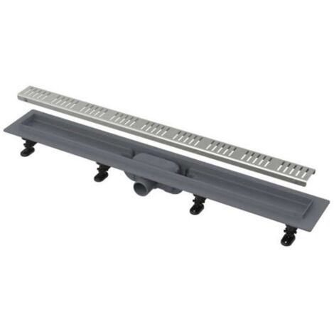 Alca Système de drainage - Douchegoten - Bac à douche Simple 95 cm, avec bord pour grille perforée, grille incluse, tapis en acier inoxydable APZ10-950M (1/2)