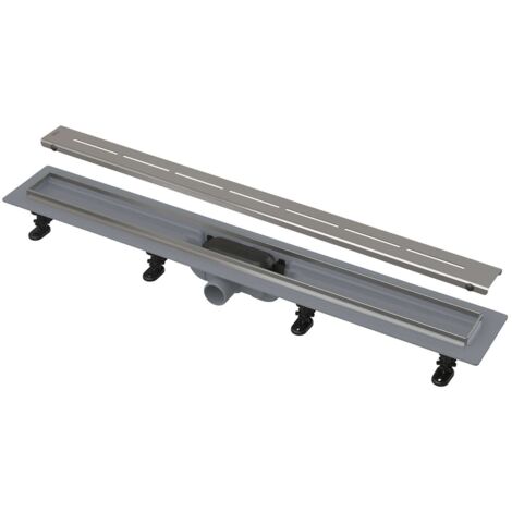 Alca - Bac à douche Simple 75 cm, avec rebord en acier inoxydable, avec grille, tapis en acier inoxydable APZ18-750M (1/3)