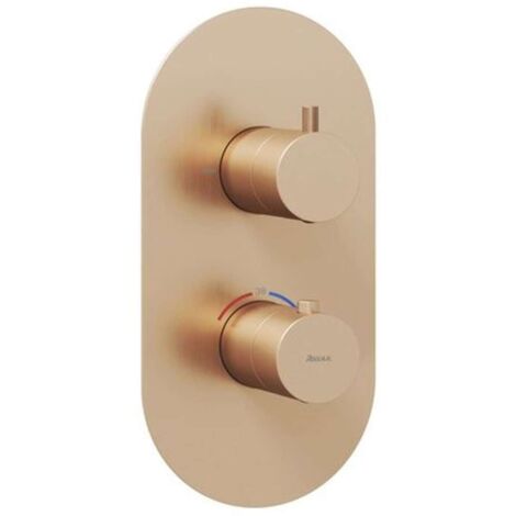 Ravak Espirit - Mitigeur thermostatique encastré pour 2 appareils, or rose brossé X070360