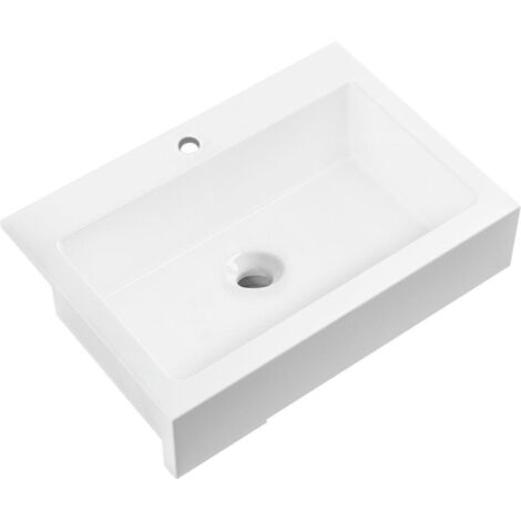 Sapho – Évier en céramique 1 bac 86x62 cm – Blanc – Avec trou pour robinetterie – 50186 (1/5)