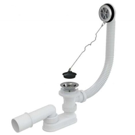 Alcadrain Garnitures de vidage - Kit de vidage pour baignoire 570 mm, avec trop-plein, chromé A501