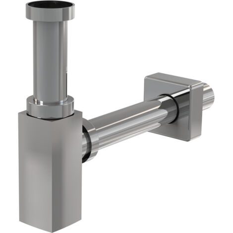 Alca - Siphon de lavabo Design, diamètre 32 mm, carré, métal A401 (1/2)