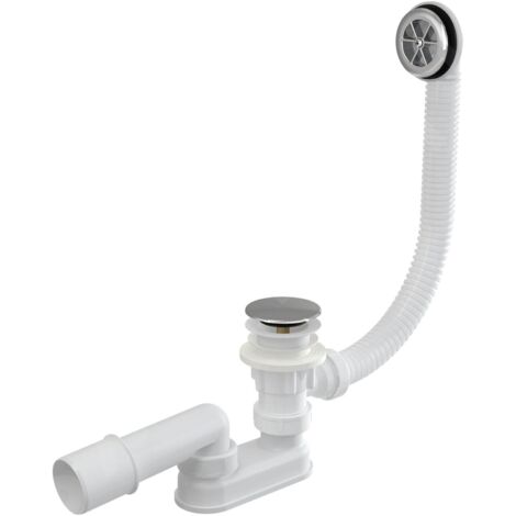 Alca - Kit vidange et trop-plein baignoire, longueur 80 cm, ClickClack, chromé A505CRM-80 (1/3)