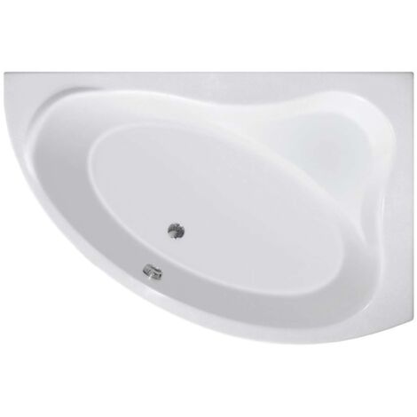 Aqualine – Baignoire d'angle Orava 150x90x38 cm – ABS acrylique – Design droite – Volume 190 l – Diamètre évacuation 52 mm – G1591