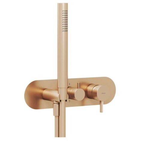Ravak Espirit - Robinet encastré, pour 2 appareils, avec accessoires, or rose brossé X070361 (1/5)