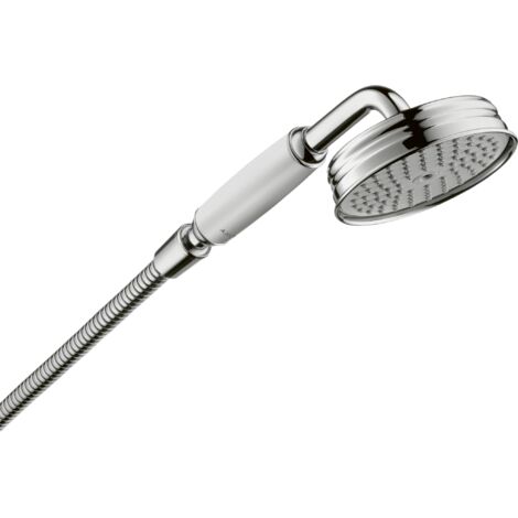 Hansgrohe – Douchette à main 16320000 – Pommeau de douche chromé 100 mm – Jet RainAir 16 l/min – Enveloppe métallique pour mitigeurs baignoire (1/10)