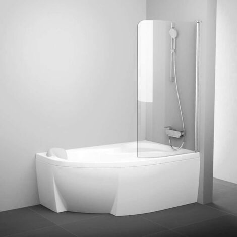 Ravak Chrome - Paroi de baignoire monobloc CVSK1 Rosa, droite, 1000x1500 mm, aluminium brillant/verre transparent 7QRS0C00Y1 (1/2)