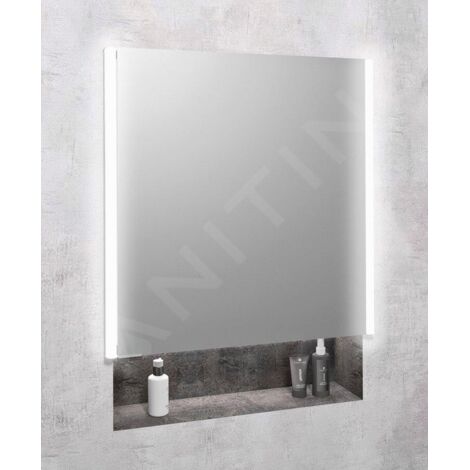 Sapho Integra - Armoire de toilette encastrée avec éclairage LED, 652x700 mm, miroir/alu titane IN065 (1/5)