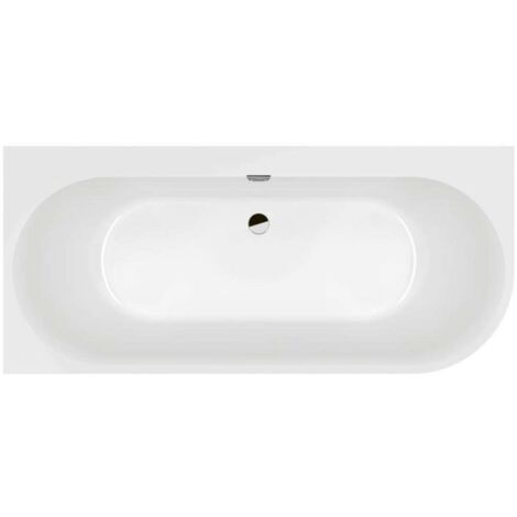 Villeroy & Boch – Baignoire d'angle 180x80 cm à gauche en Quaryl blanc brillant – Capacité 183L – Tablier et pieds inclus – UBQ180OBN9CL00VD01