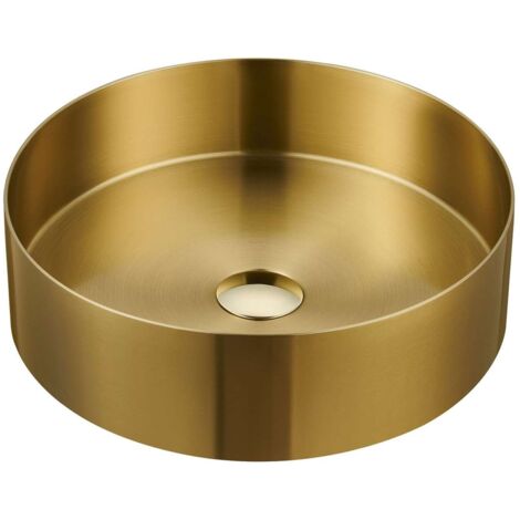 Sapho Aurum - Vasque à poser, diamètre 38 cm, sans trop-plein, or mat AU201 (1/5)