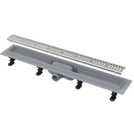 Alca - Bac à douche Simple 65 cm, avec bord pour grille perforée, grille incluse, tapis en acier inoxydable APZ10-650M (1/4)