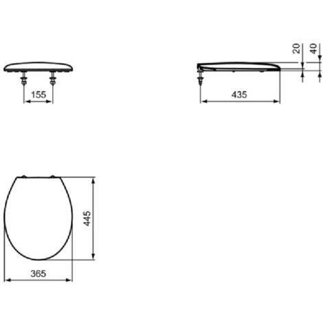 Ideal Standard Alpha - Abattant WC, blanc W303801