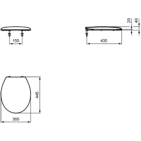 Ideal Standard Alpha - Abattant WC, SoftClose, blanc W303201